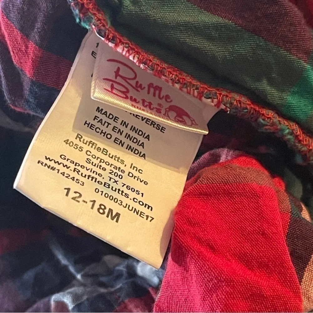 Ruffle Butts Red & Green Girl's Bloomers Size 12-18 Months Excellent Condition